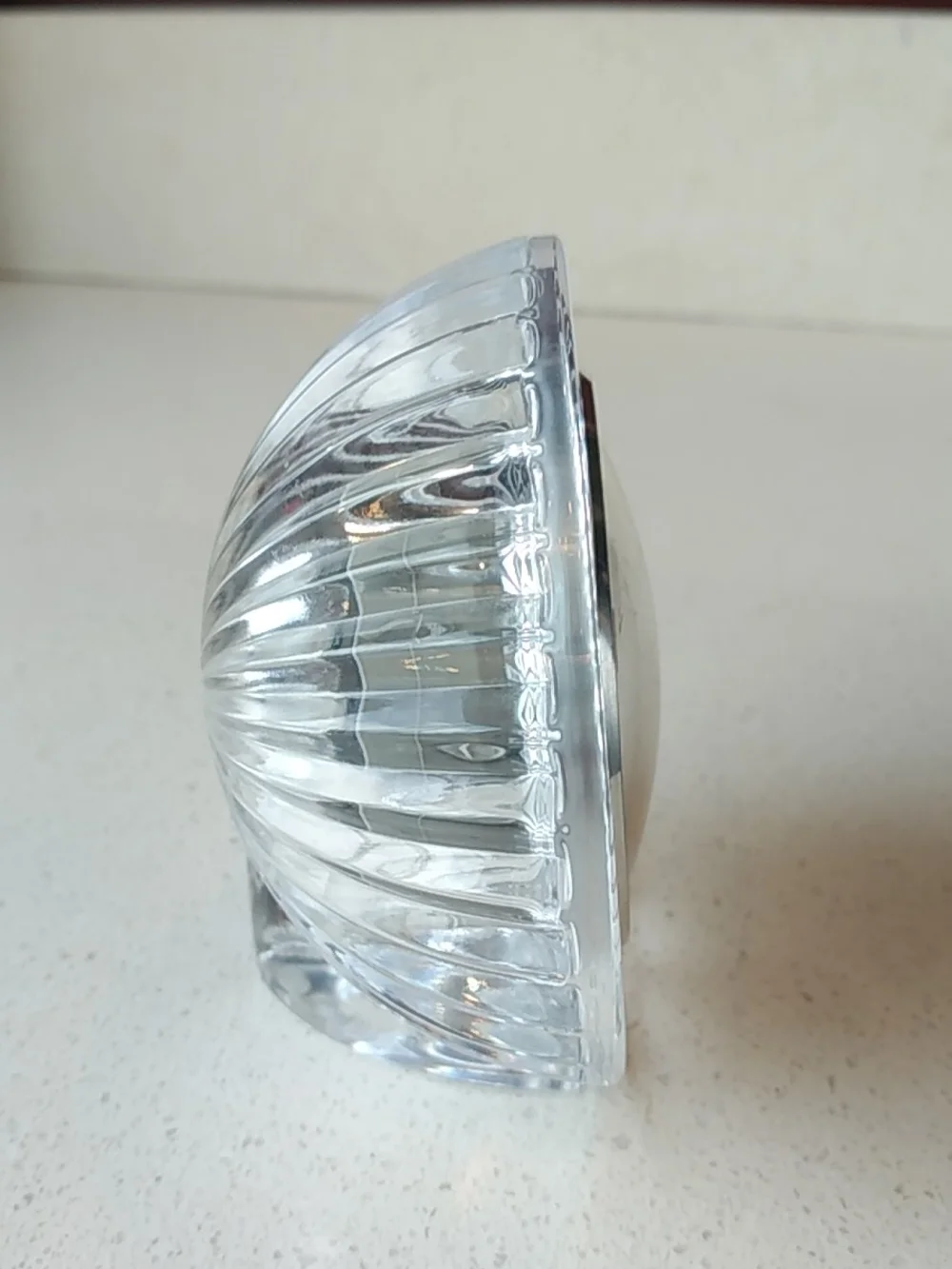 Cristal D'Arques France Classic Clear Crystal Table Clock - Silver Tone Accent